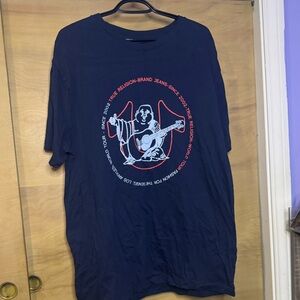 True Religion Navy Tee with Red & White Graphic